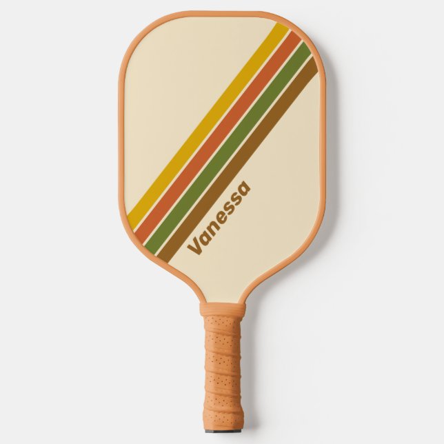 Sunrise Clover Striped with Name Pickleball Paddle (Front)