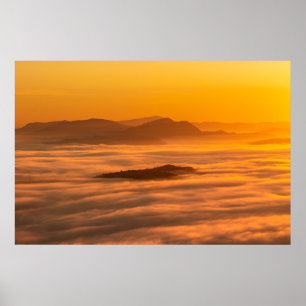 Sunrise colours and clouds poster