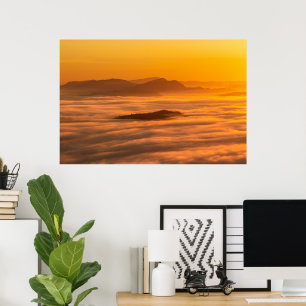 Sunrise colours and clouds poster