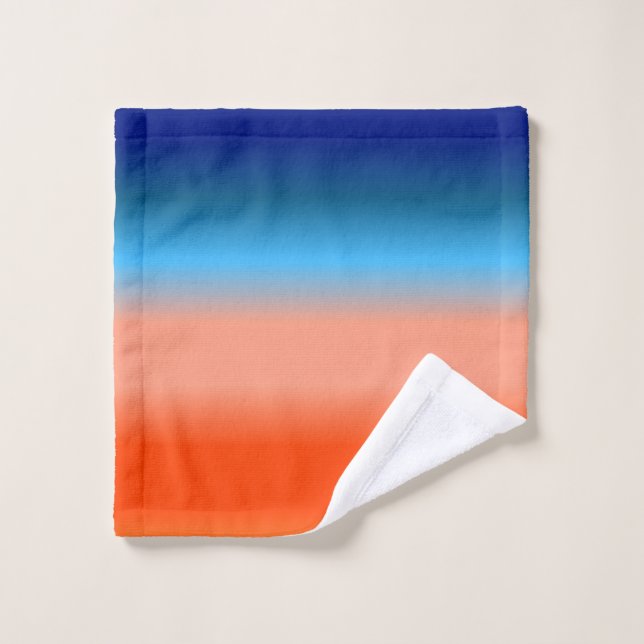 Sunrise Colours Gradient Bath Towel Set (Wash Cloth)