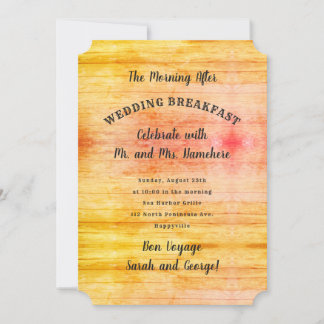 Sunrise Colours Wood Day After Wedding Breakfast Invitation