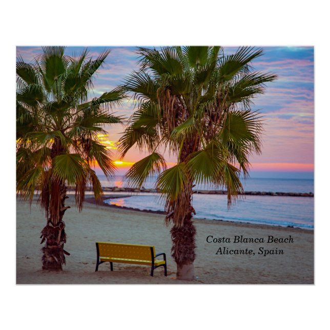 Sunrise, Costa Blanca Beach, Spain Poster (Front)