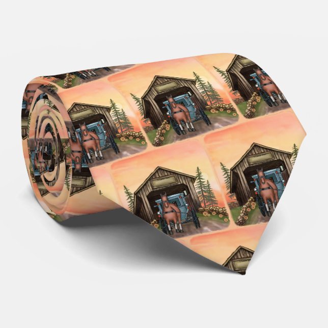 Sunrise Covered Bridge Tie (Rolled)