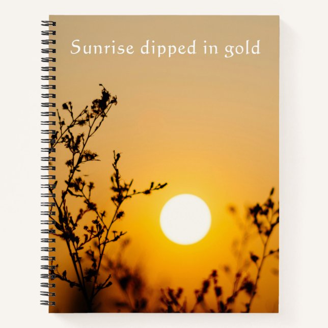 Sunrise Dipped in Gold Dreamy Nature  Notebook (Front)