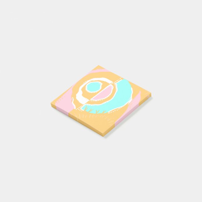 Sunrise Ethnic Circle - Pink Orange Spearmint Post-it Notes (Angled)