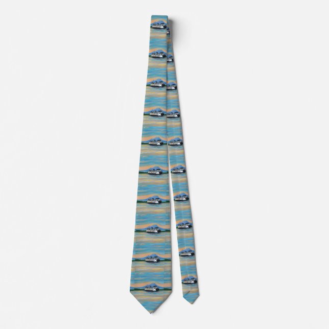 Sunrise Ferry Painting Tie (Front)