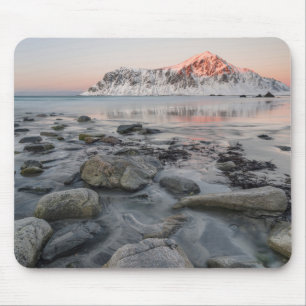 Sunrise Flakstad and Skagsanden Beach Mouse Mat