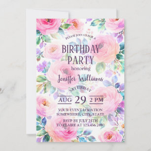 Sunrise Floral Boho Custom Name Design             Invitation