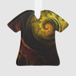 Sunrise Floral Red Abstract Art Acrylic Shirt Ornament