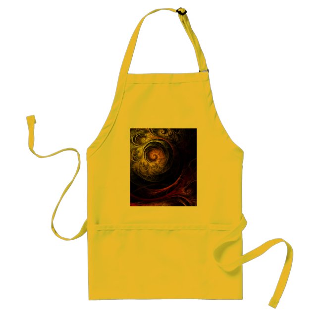 Sunrise Floral Red Abstract Art Apron (Front)