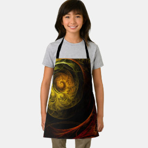 Sunrise Floral Red Abstract Art Apron