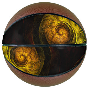 Sunrise Floral Red Abstract Art Basketball