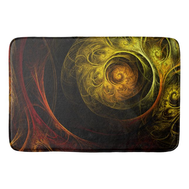 Sunrise Floral Red Abstract Art Bath Mat (Front)