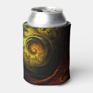 Sunrise Floral Red Abstract Art Can Cooler