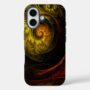Sunrise Floral Red Abstract Art iPhone 16 Case