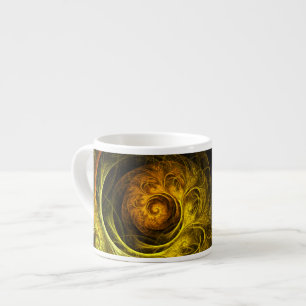 Sunrise Floral Red Abstract Art Espresso Mug