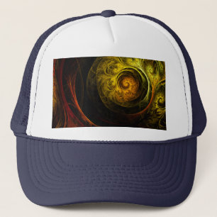 Sunrise Floral Red Abstract Art Hat