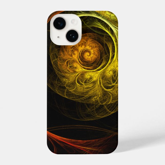 Sunrise Floral Red Abstract Art iPhone Case (Back)