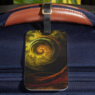 Sunrise Floral Red Abstract Art Luggage Tag