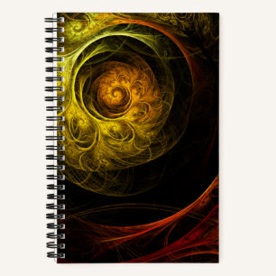 Sunrise Floral Red Abstract Art Notebook