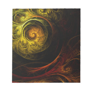 Sunrise Floral Red Abstract Art Notepad