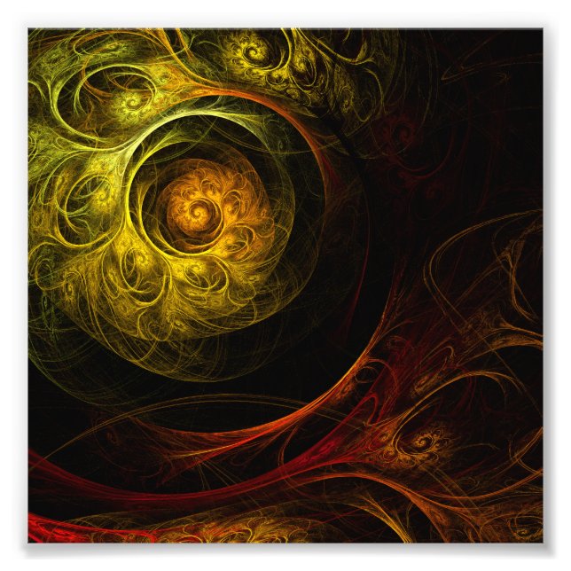 Sunrise Floral Red Abstract Art Photo Print (Front)