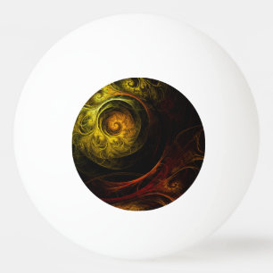 Sunrise Floral Red Abstract Art Ping Pong Ball