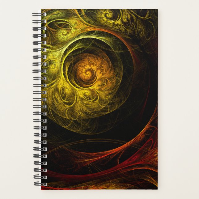 Sunrise Floral Red Abstract Art Planner (Front)