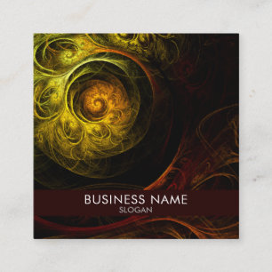 Sunrise Floral Red Abstract Art Professional Square Business Card