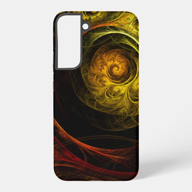 Sunrise Floral Red Abstract Art Samsung Galaxy S22+ Case (Back)