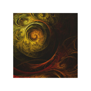 Sunrise Floral Red Abstract Art Wood Wall Art