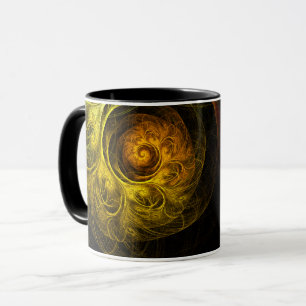 Sunrise Floral Red Abstract Coffee Mug