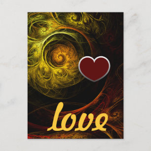 Sunrise Floral Red Love Postcard