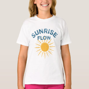 Sunrise Flow Retro Sun Graphic Print Vinyasa Yoga T-Shirt