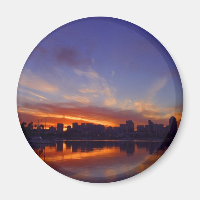 Sunrise From San Diego Bay Magnet (Front)