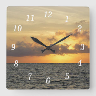 Sunrise Glory Folly Beach Wall Clock