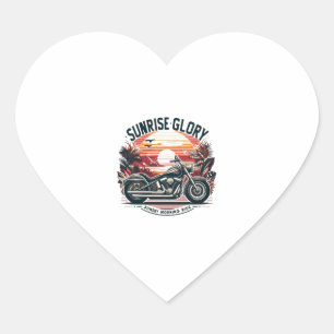 SUNRISE GLORY SUNDAY MORNING RIDE HEART STICKER
