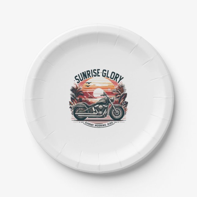 SUNRISE GLORY SUNDAY MORNING RIDE PAPER PLATE (Front)