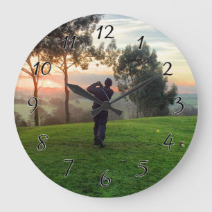 Sunrise Golfer Large Clock