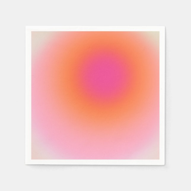 Sunrise Gradient - Beige Pink Orange Napkin (Front)