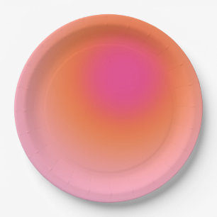 Sunrise Gradient - Beige Pink Orange Paper Plate