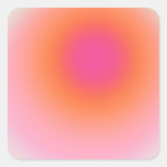 Sunrise Gradient - Beige Pink Orange Square Sticker (Front)