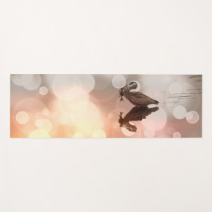 Sunrise Great Blue Heron Reflection Yoga Mat