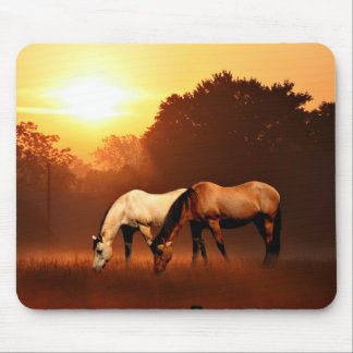Sunrise horses mouse mat