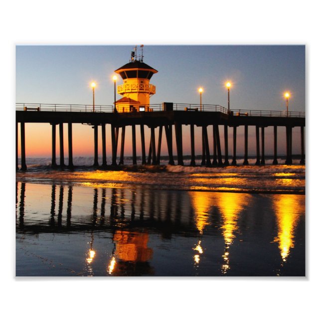 Sunrise Huntington Beach Pier Photo Print (Front)