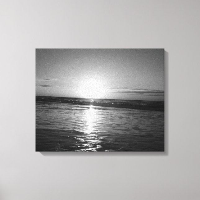 Sunrise in Black & White Canvas Print (Front)