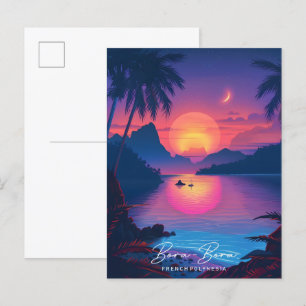 Sunrise in Bora-Bora French Polynesia Travel Postcard
