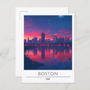 Sunrise in Boston Massachusetts USA Travel  Postcard