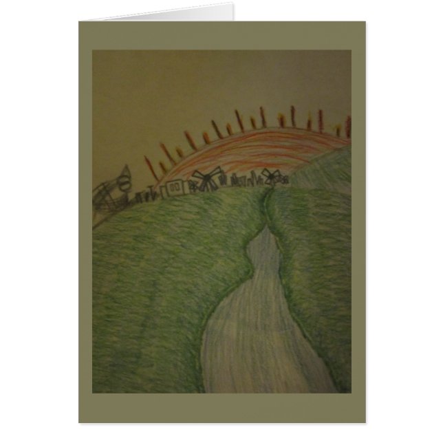 Sunrise in Coloured Pencil Irish Blessing Card (Front)
