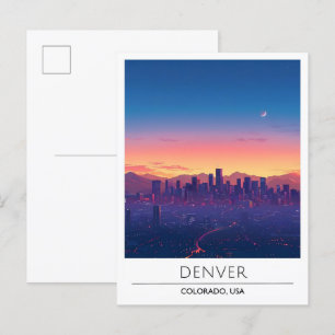 Sunrise in Denver Colorado USA Travel  Postcard
